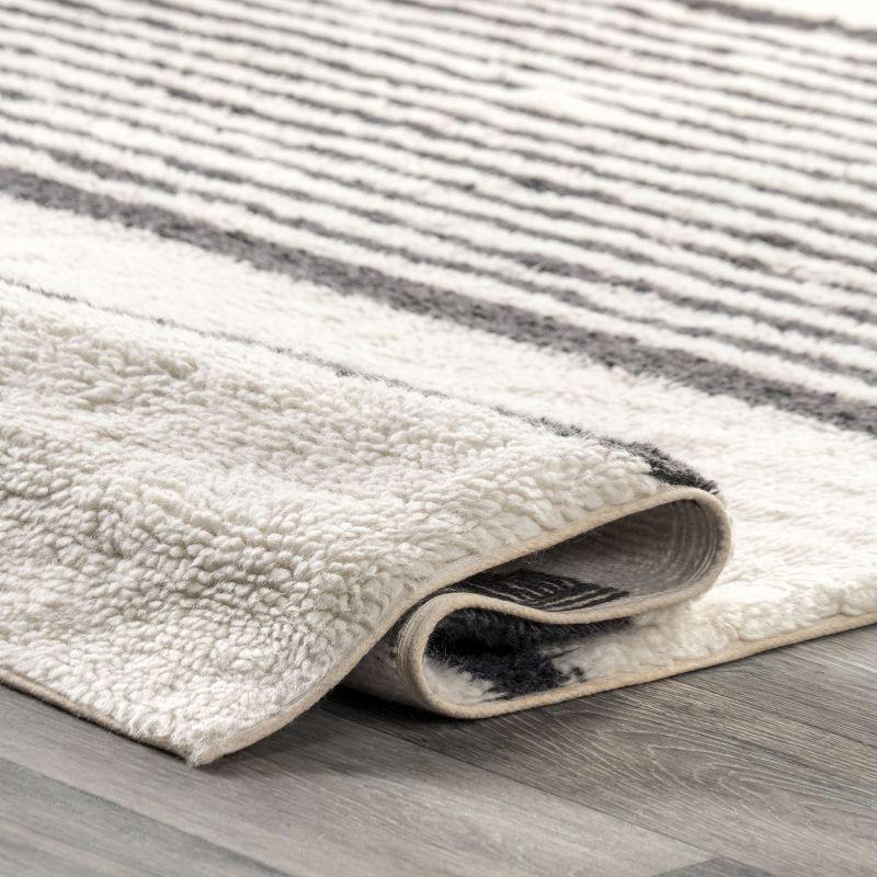 Lauren Liess x Rugs USA - Striped Wool Machine Washable Indoor Area Rug