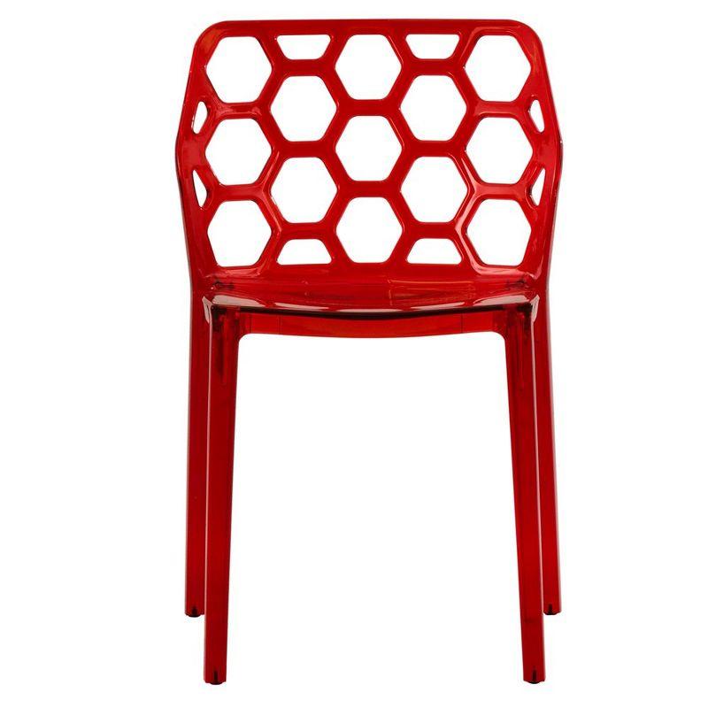 High Transparent Red Metal Side Chair