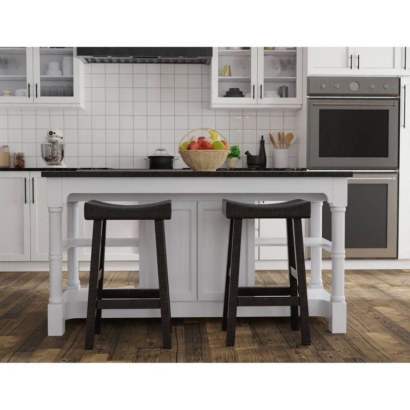 Carolina Living 30" Levi Barstool Espresso Brown: Stained MDF Legs, Fixed Height, Backless Design