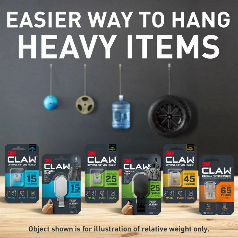 3M CLAW Drywall Picture Hanger 45 lb with Temporary Spot Marker + 3 Hangers and 3 Markers: Picture Hanging Kit, Metal Hooks