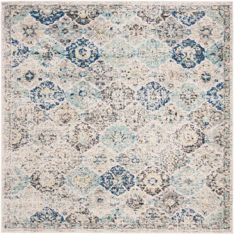 Madison MAD611 Power Loomed Indoor Area Rug - Ivory/Aqua - 9'x9' - Safavieh