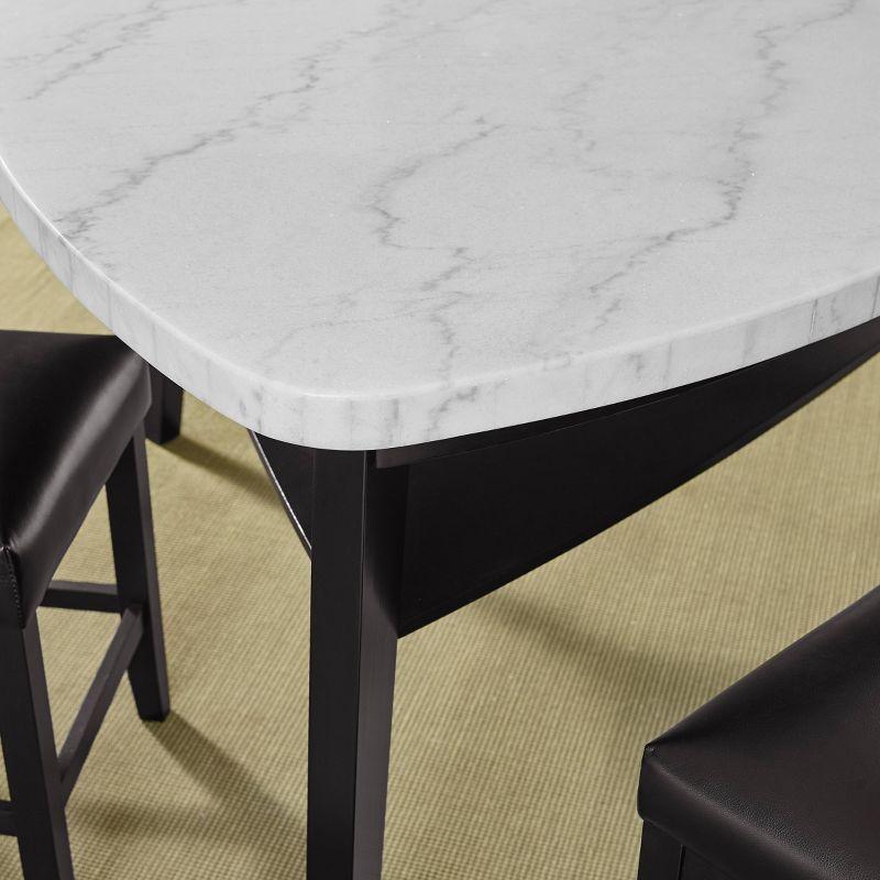 Carrara Marble Top Counter Height Table White/Black - Steve Silver Co.