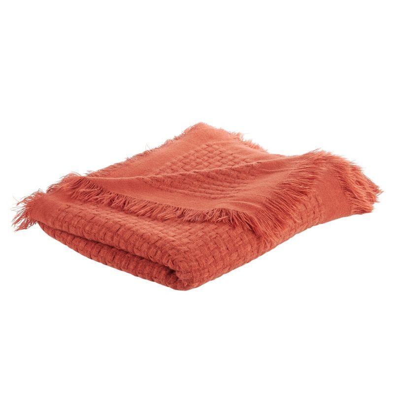 Saro Lifestyle Throw Blanket With Waffle Weave Design