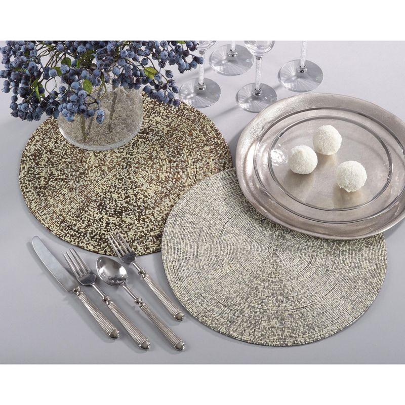 Gold Glass Beaded Elegant Glam Placemats Set of 4