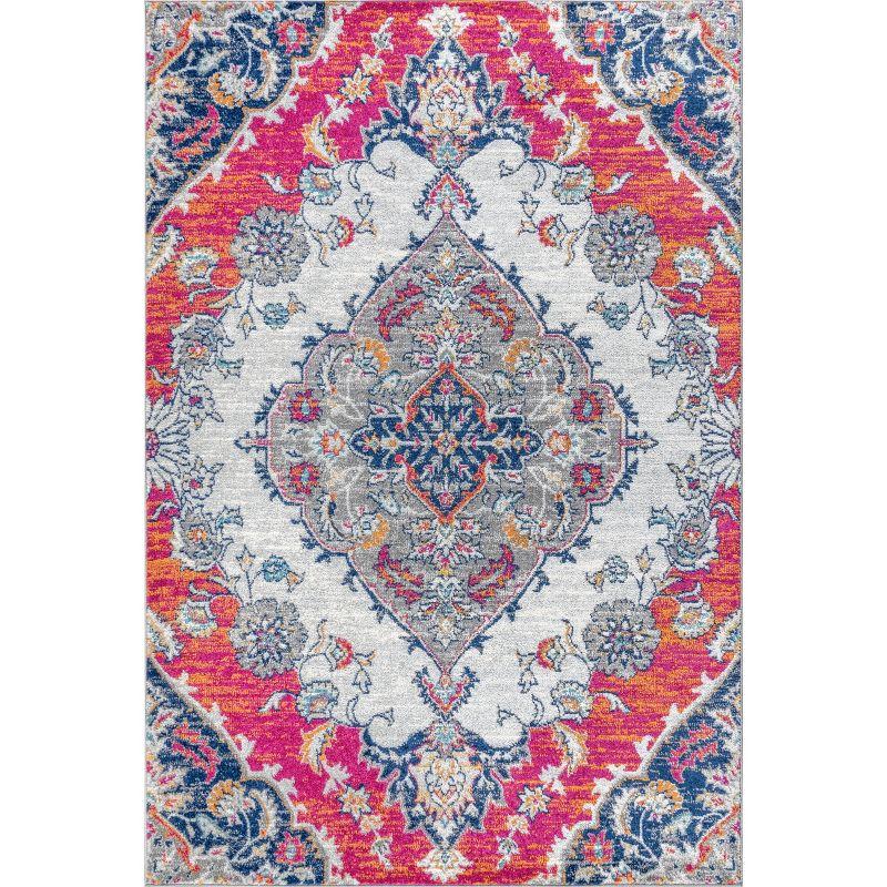 JONATHAN Y Bohemian FLAIR Boho Vintage Medallion Blue/Multi 3 ft. x 5 ft. Area Rug