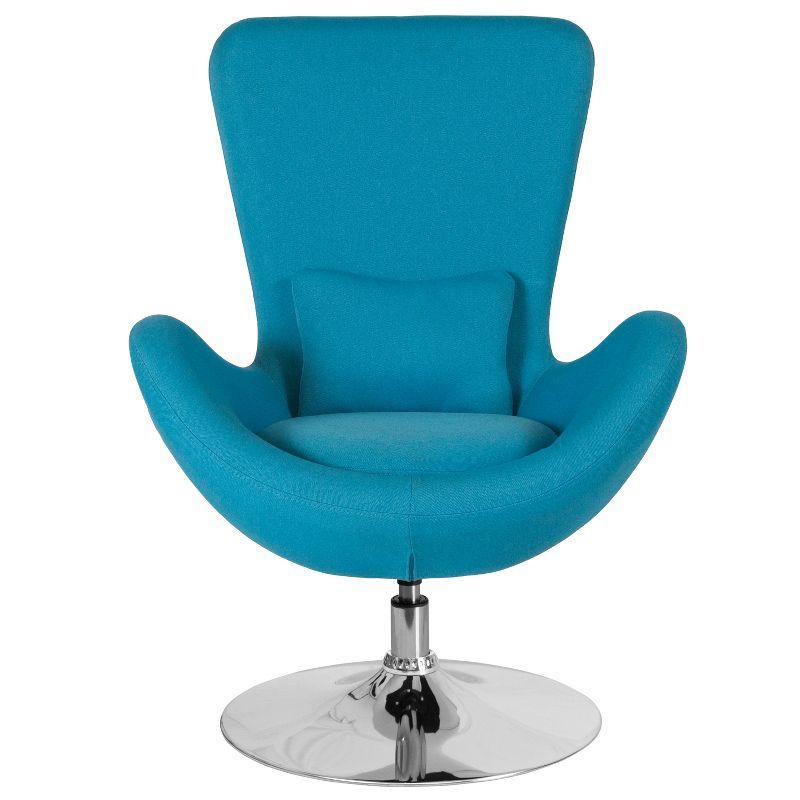 Flash Furniture Egg Series Aqua Fabric Side Reception Chair