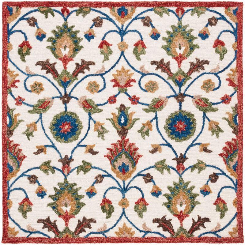 Blossom BLM562 Hand Tufted Area Rug - Ivory/Green - 6'x6' - Safavieh.