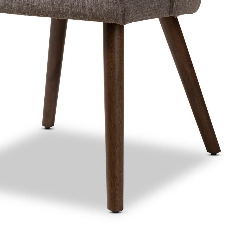 Set of 2 Cody Mid Century Modern Dining Chairs - Baxton Studio: Beige Upholstery, Walnut Wood