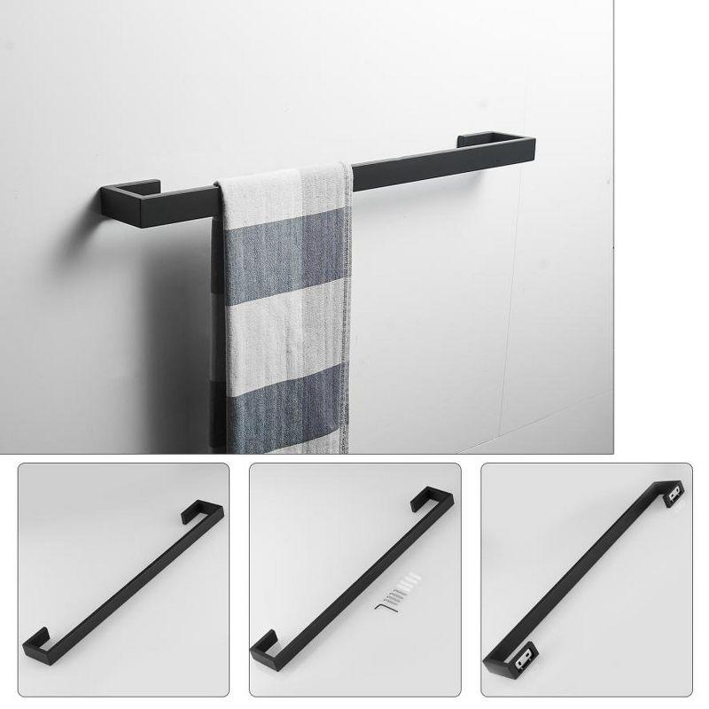 BWE 4-Piece Bath Hardware Set Towel Rack with Toilet Paper Holder Towel Hook and 24 in. Towel Bar