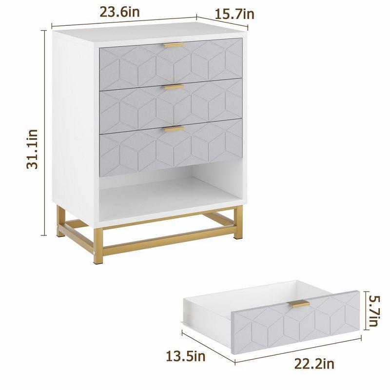 Garvee 4 Drawer Dresser for Bedroom, Wood Chest of Drawers with Metal Legs, Modern Storage Dresser Chest Cabinet Organizer, Large Dresser for Hallway
