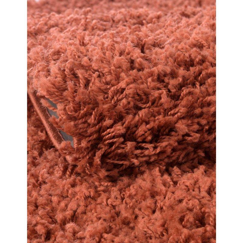 Unique Loom 8' 0 x 11' 0 Rectangle Solid Shag Terracotta Area Rug