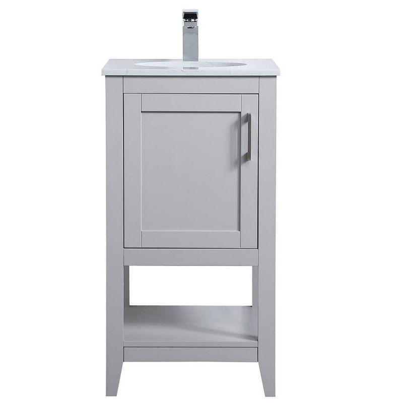 Gray 18" Single Bathroom Vanity with Quartz Top