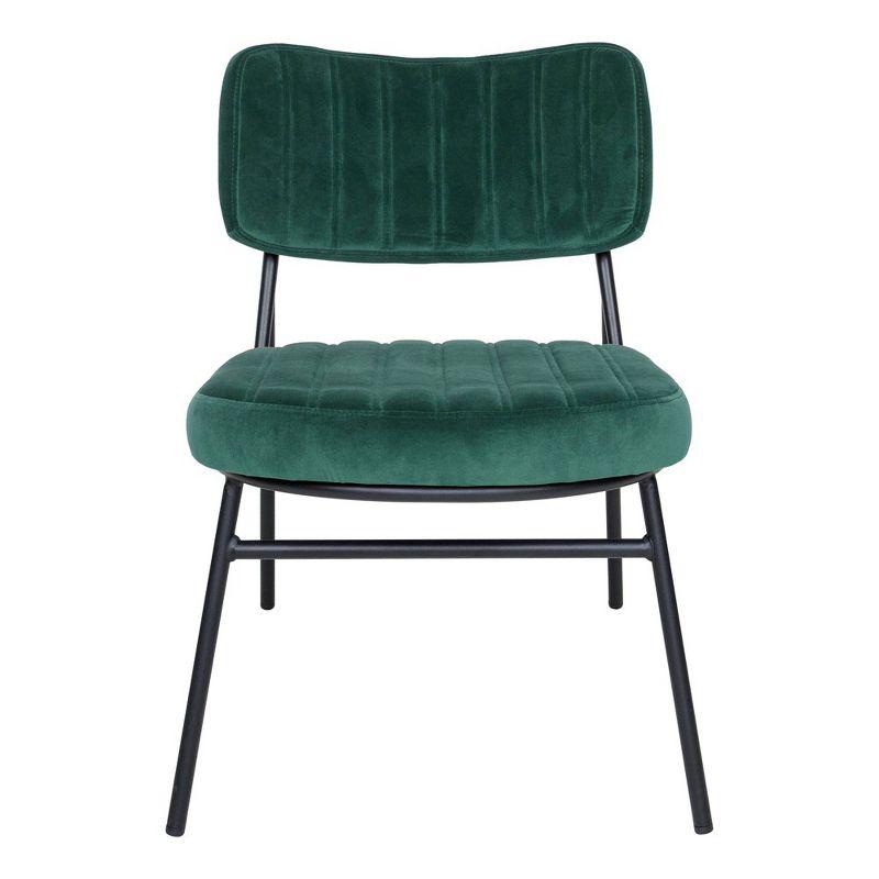 LeisureMod Marilane Velvet Accent Chair with Cushioned Upholstery for Living Rooms, Offices, and Lounges in Emerald Green