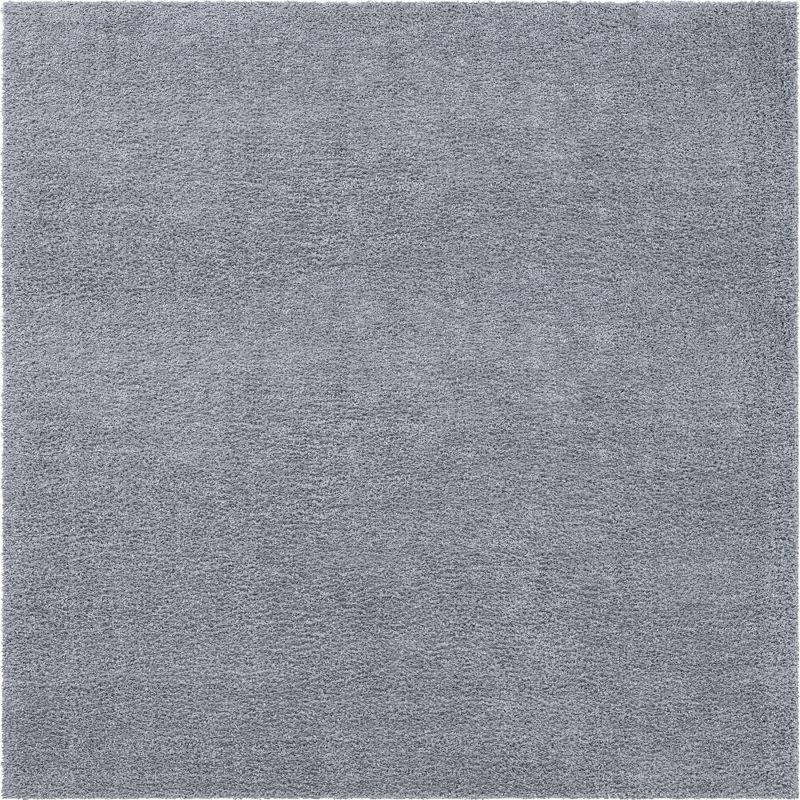 Davos Shag Sterling Gray 8' Square Synthetic Area Rug