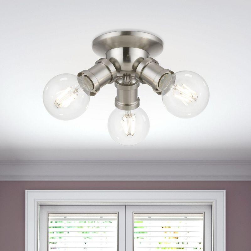 Livex Lighting Lansdale 3 - Light Flush Mount in  Brushed Nickel