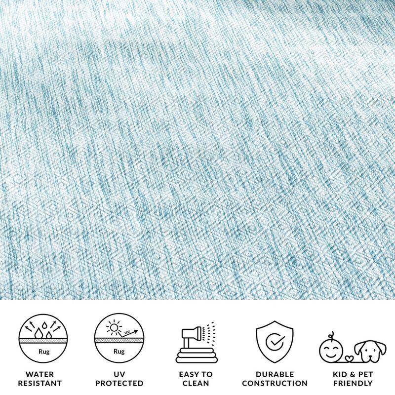Courtyard CY8520 UV & Stain Resistant Non-Shedding Power Loomed Indoor/Outdoor Area Rug - Aqua/Aqua - 8'x10' - Safavieh