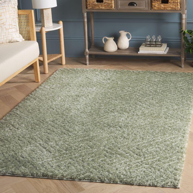 Tahoe Shag THO652 Power Loomed Indoor Area Rug - Sage - 6'-7"x6'-7" - Safavieh