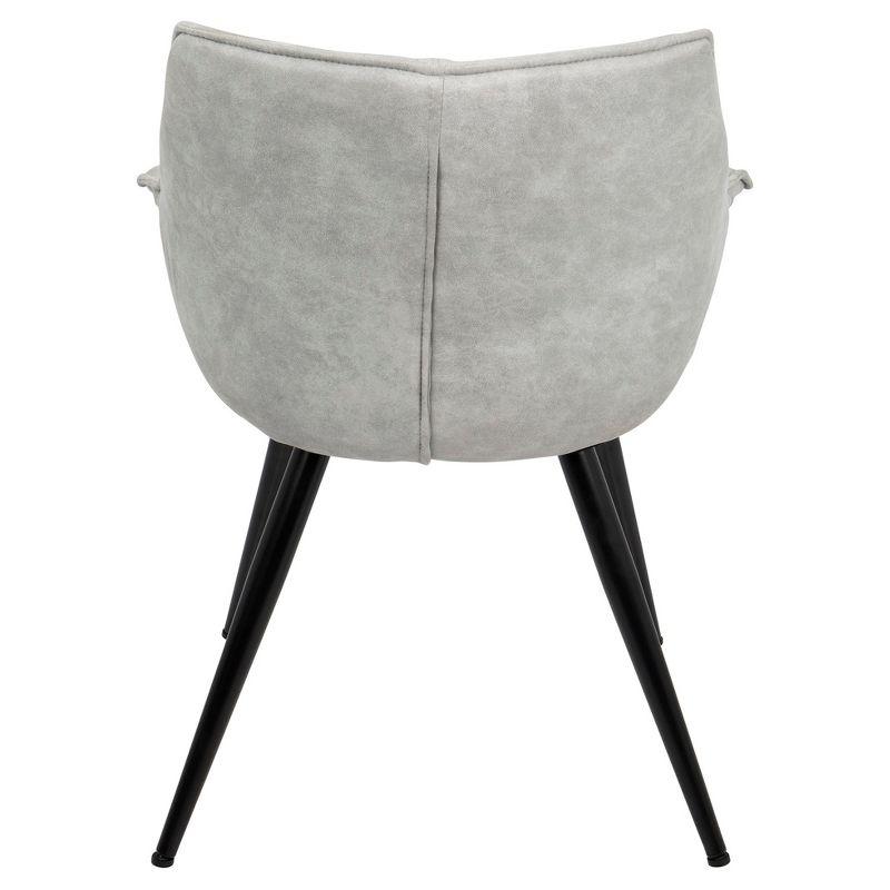 Set of 2 Wrangler Contemporary Accent Chair Light Gray - Lumisource: Suede-Like Upholstery, Metal Legs, Attached Cushions