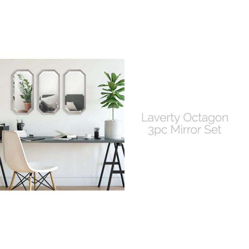 3pc Laverty Wall Mirror Set Gold - Kate & Laurel All Things Decor: Modern Octagon Shape, No Assembly Required