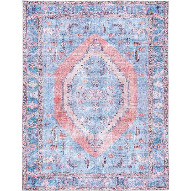 Serapi SEP356 Power Loomed Machine Washable Skid-Resistant Indoor Area Rug - Light Blue/Beige - 6'7"x9' - Safavieh