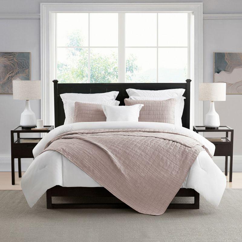 Swift Home Ultra Soft Crinkle Washed Microfiber 3-Piece Quilt Set