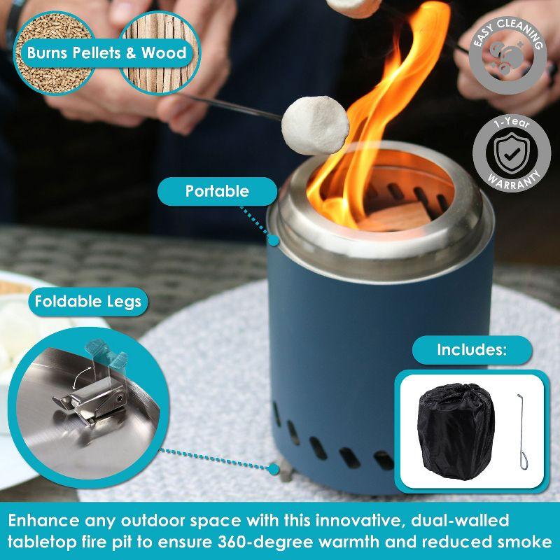 Sunnydaze Stainless Steel Tabletop Smokeless Fire Pit