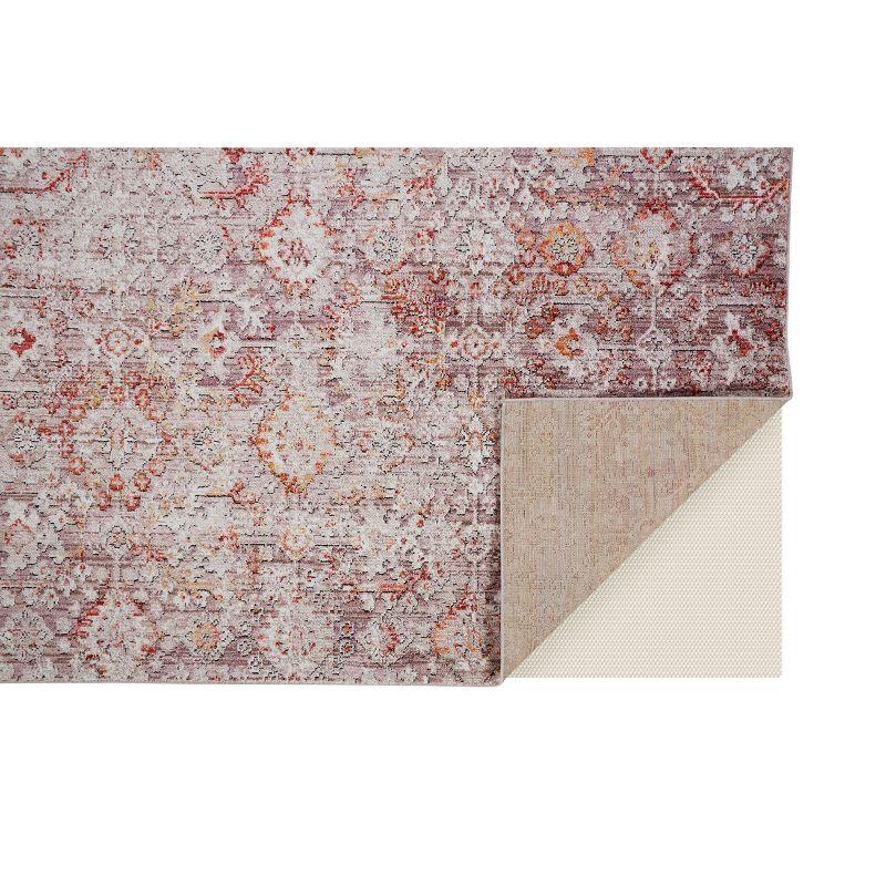 Armant Traditional Damask Pink/Ivory/Gray Area Rug