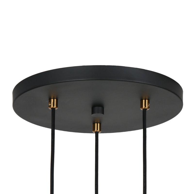 LNC Capensis Matte Black and Polished Gold Shaded LED Dry Rated Chandelier