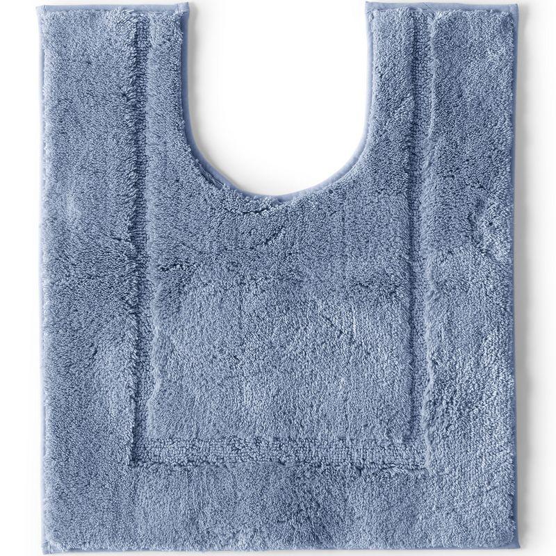 Lands' End Cotton Non-skid Contour Bath Rug - 1'8"x2' - Copenhagen Blue