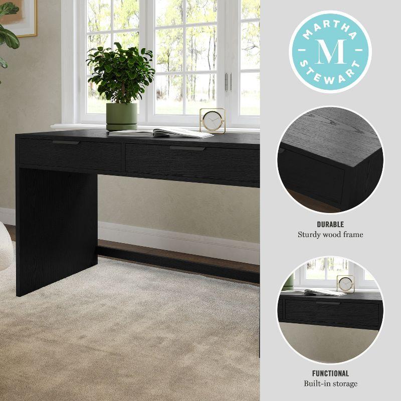 Martha Stewart Kayden Home Office Modular 2 Drawer Desk in Black with Oil Rubbed Bronze Hardware