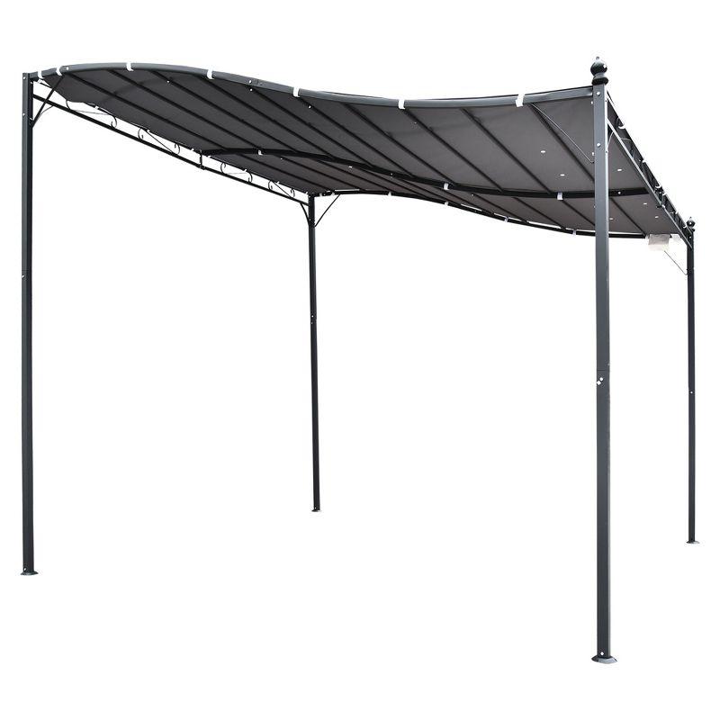 Outsunny Outsunny 10' x 10' Steel Outdoor Pergola Gazebo, Patio Canopy with Weather-Resistant Fabric and Drainage Holes