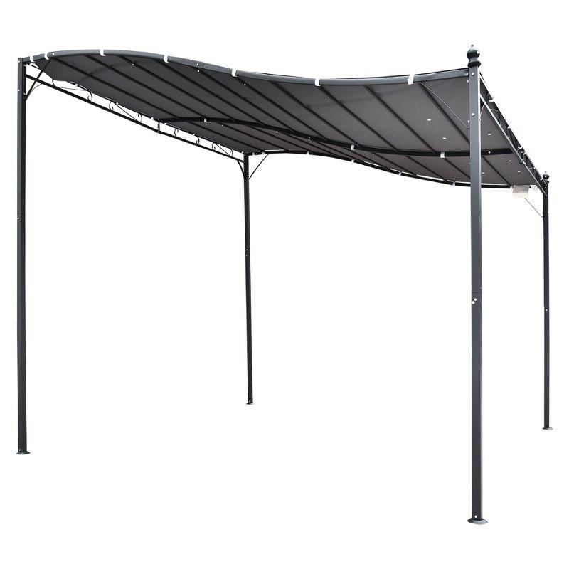 Outsunny Steel Outdoor Pergola Gazebo, Patio Canopy with Weather-Resistant Fabric and Drainage Holes