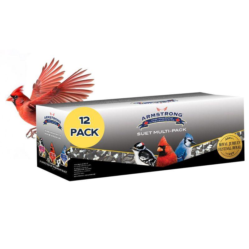 Armstrong Wild Bird Food Royal Jubilee Variety Suet Cake Multi-Pack, 10.6oz (Pack of 12)
