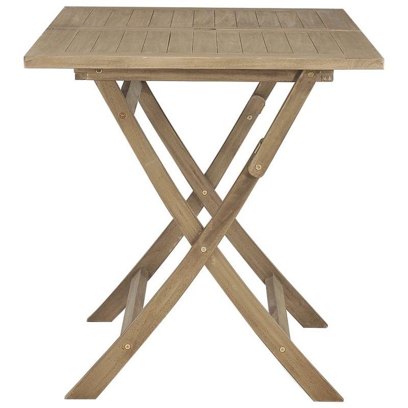 vidaXL Folding Patio Table Gray 47.2 in.x27.6 in.x29.5 in. Solid Wood Teak