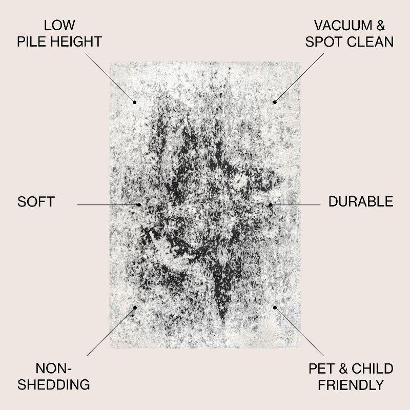 3'x5' Dune Modern Abstract Area Rug, Cream/Gray - JONATHAN Y