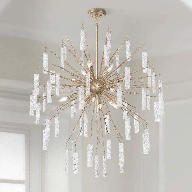 Possini Euro Design Madeleine Brass Gold Rain Chandelier 56 1/2" Wide Modern 14-Light Fixture for Dining Room House Foyer Kitchen