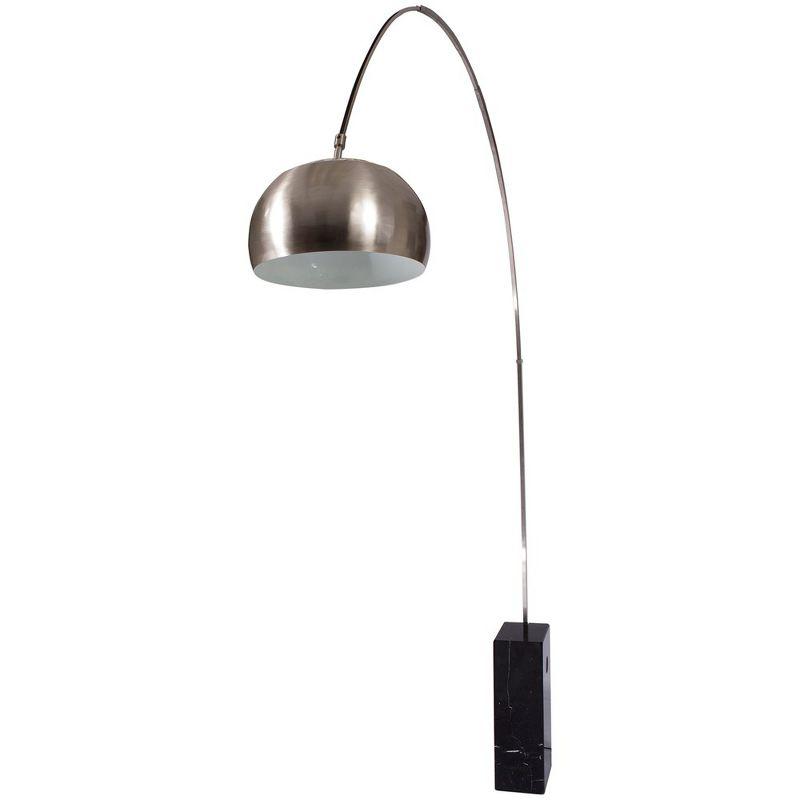 Adjustable Black Arc Lamp with Marble Base