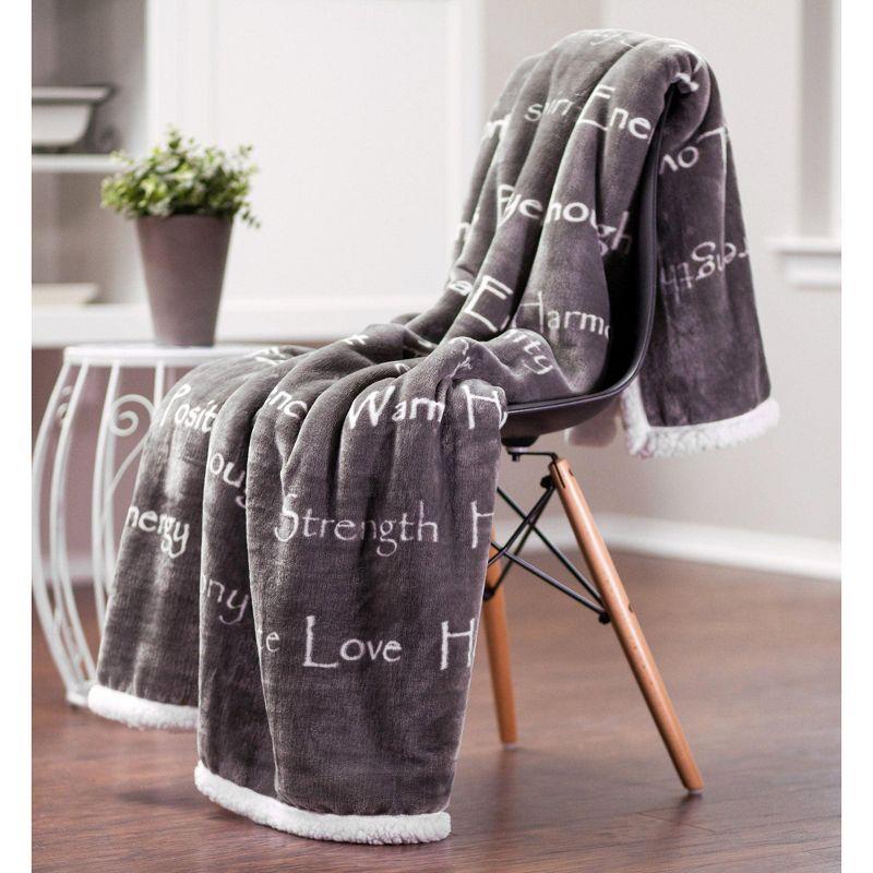 Chanasya Sympathy Warm Hugs Support Gift Throw Blanket with Plush Faux Shearling Side