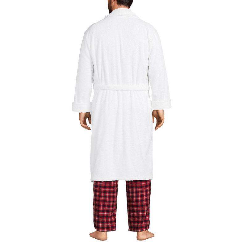 Men's 4XL White Cotton Terry Cloth Bathrobe