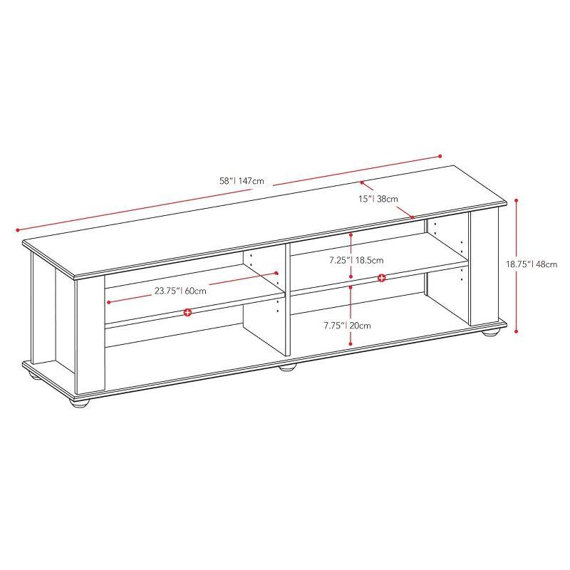 Flat Panel TV Stand for TVs up to 68" Ravenwood Black - CorLiving: Contemporary Media Console with Open Storage