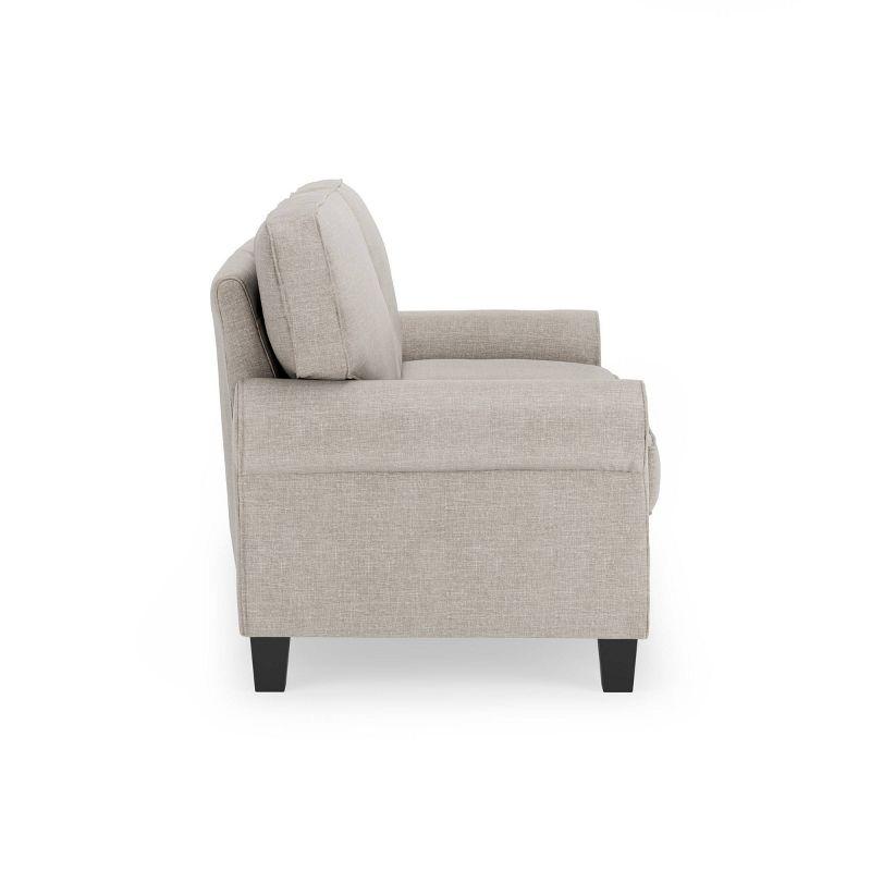 Serta Copenhagen 61" Rolled Arm Sofa, Easy Care Fabric, Soft Pillow Back, Pocket Coil Seat Cushions