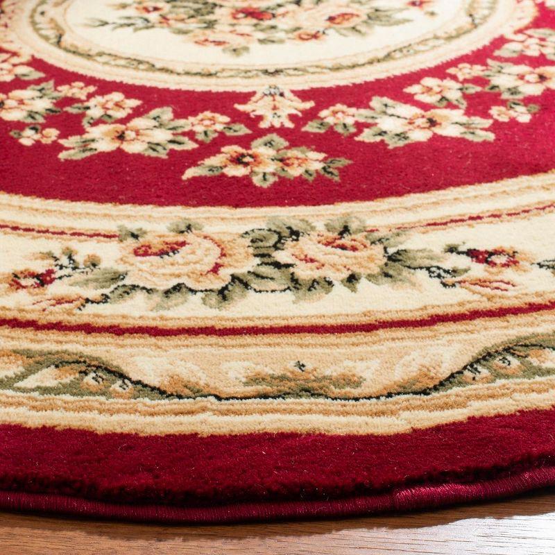 Lyndhurst LNH218 Power Loomed Area Rug - Red/Ivory - 8' Round - Safavieh