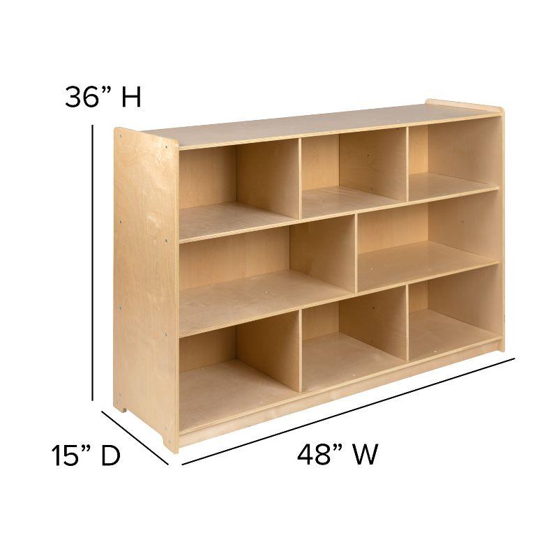 Flash Furniture Wooden School Classroom Storage Cabinet/Cubby for Commercial or Home Use - Safe, Kid Friendly Design (Natural)