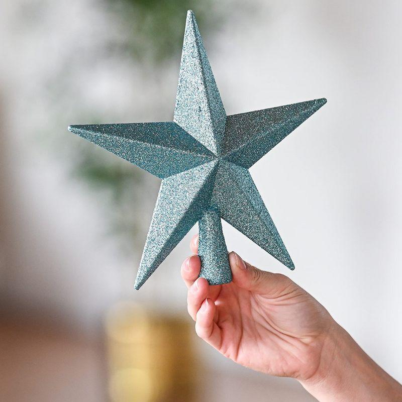 Ornativity Tiffany Blue Glitter Star Tree Topper