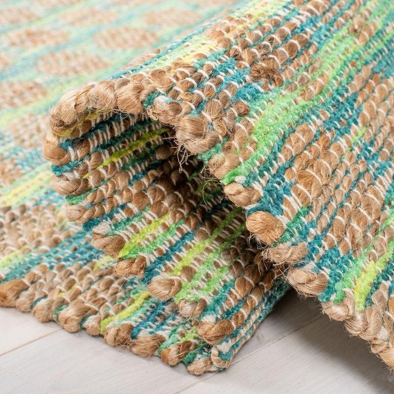 Cape Cod CAP820 Woven Indoor Area Rug - Teal/Natural - 4'x6' - Safavieh