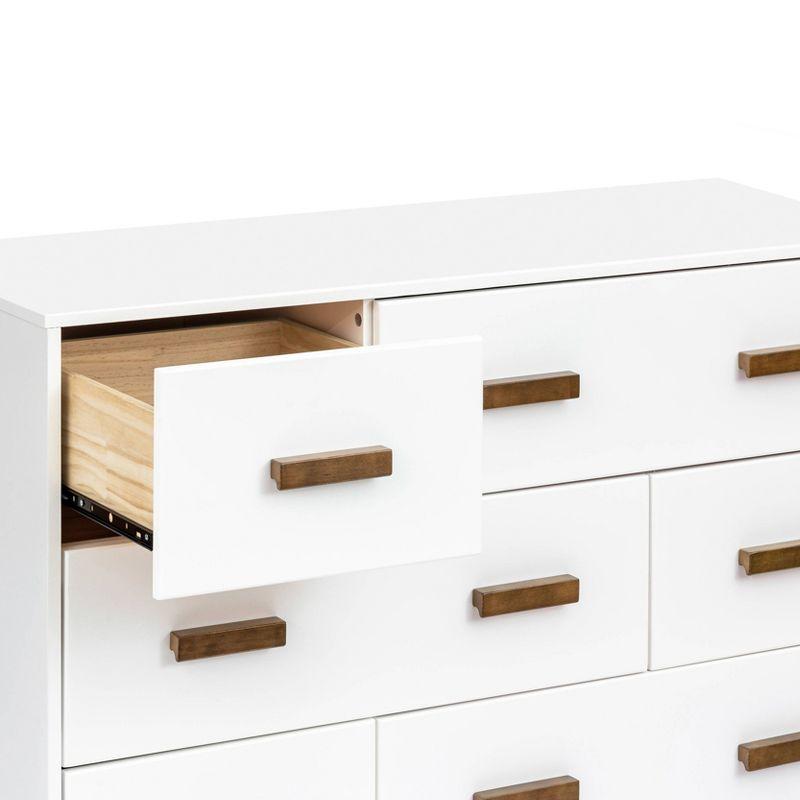 Babyletto Scoot 6 Drawer Dresser - White/Natural Walnut