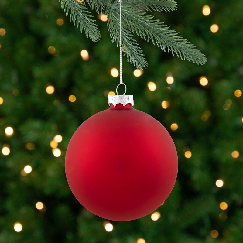 2-Finish Glass Christmas Ball Ornament (Set of 4)