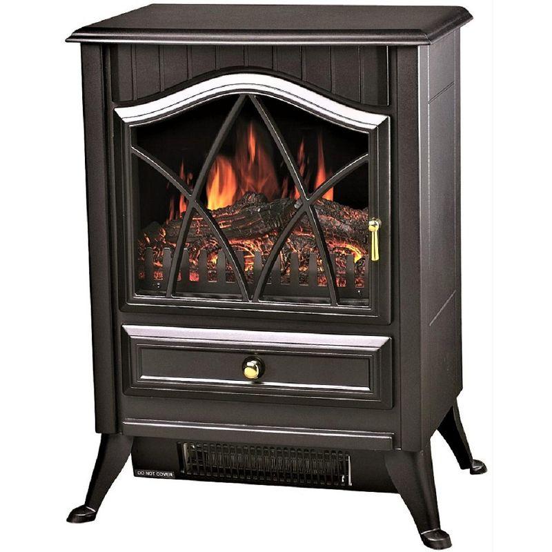 Ashton Black Electric Portable Wood Stove Heater