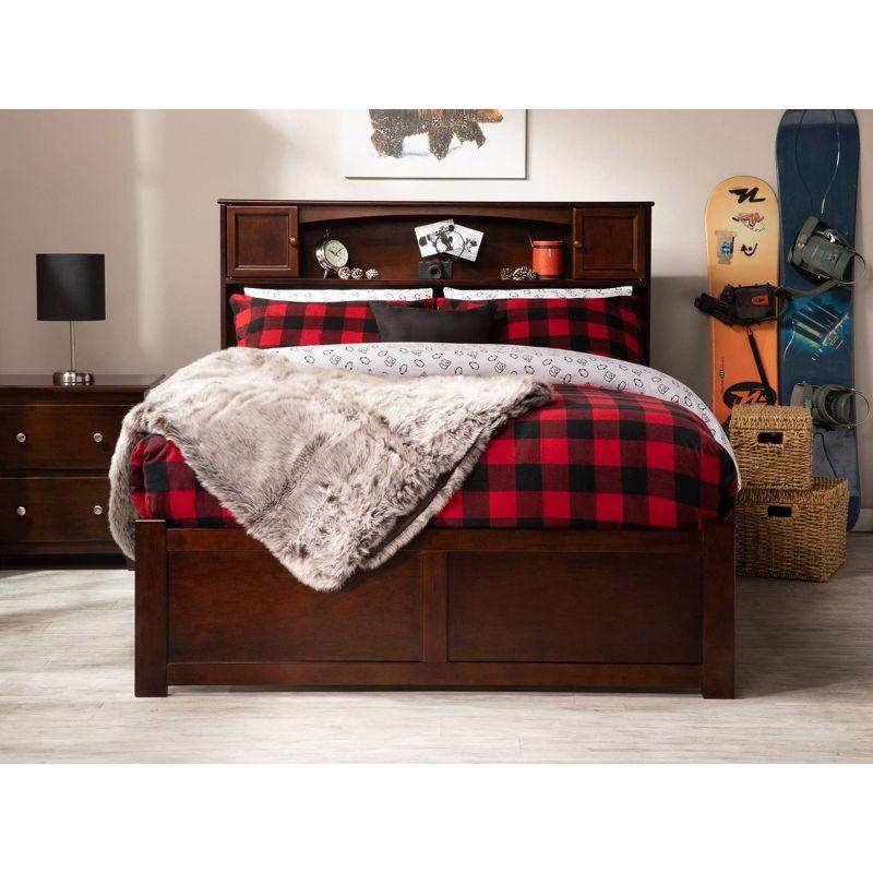 Newport Bed with Twin Urban Trundle Bed Flat Panel Footboard - AFI