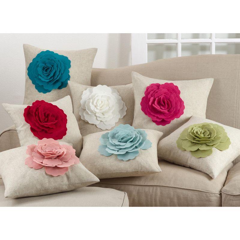 Fiorire Collection Floral Linen Throw Pillow